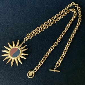 Vintage Anna Klein Matt gold necklace.